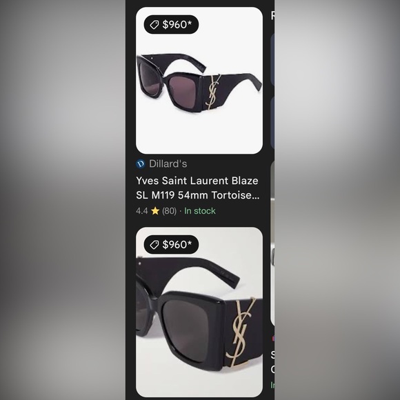 SALE🤍Yves Saint Laurent blaze logo Black Sunglasses - Picture 4 of 16